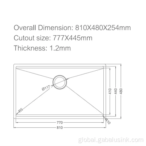 Stainless Steel Kitchen Sink SUS 304 Stainless Steel Handmade Kitchen Sink Factory